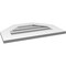 Ekena Millwork Octagonal Top Surface Mount PVC Gable Vent: Functional, w/ 3-1/2"W x 1"P Standard Frame, 24"W x 16"H GVPOT24X1601SF - alternate 3
